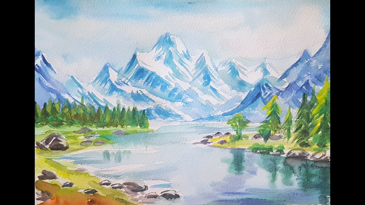 N572 水彩风景Watercolor Landscape 수채화풍경- YouTube