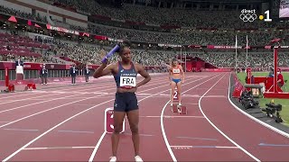 Finale du relais 4x100m féminin, la sélection française avec Gémima Joseph termine à la 7e place