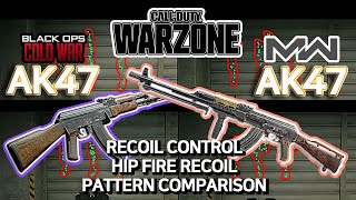 CALL OF DUTY WARZONE MW AK47 vs BOCW AK47 RECOIL &amp; HIP FIRE PATTERN COMPARISON