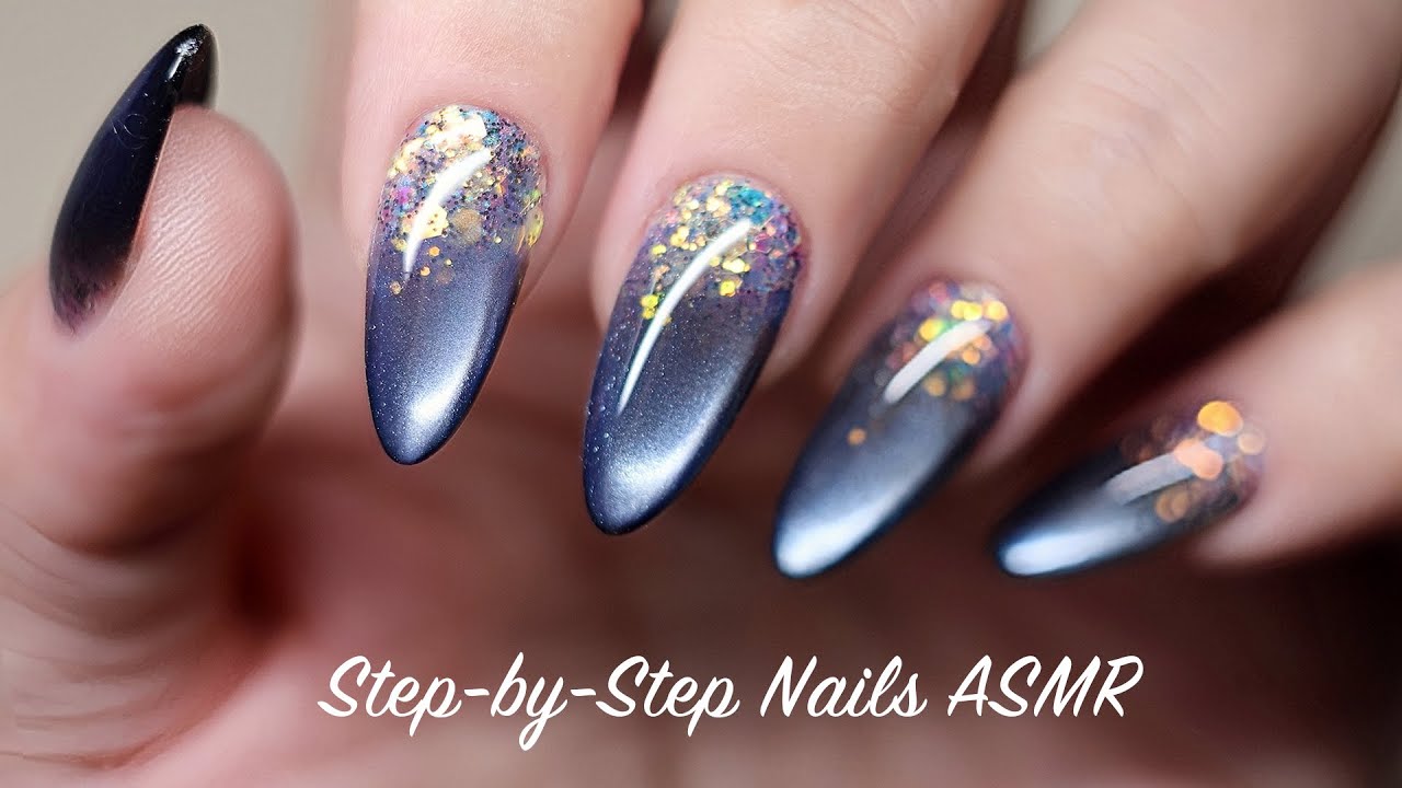 ✨ Пошаговый урок маникюра Stardust Mirage | Наращивание ногтей | ASMR | Эп.37