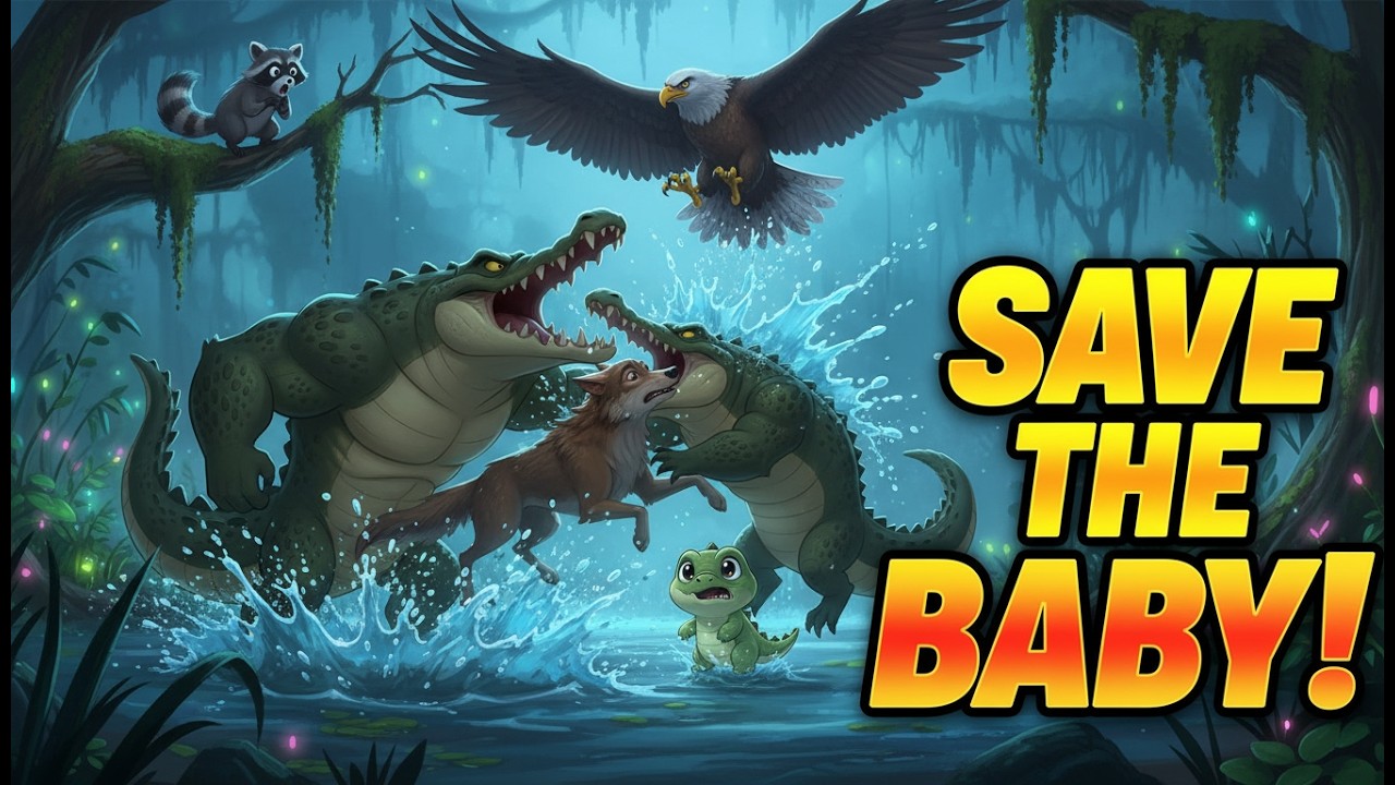 Brave Crocodile Dad Saves Baby from Giant Monster | Emotional Animal Rescue Story.