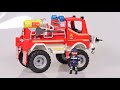 Playmobil fire truck with lights and sound review unboxing and speed build