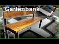 kleine Gartenbank aus Holz und Metall | Resteverwertung 2.0