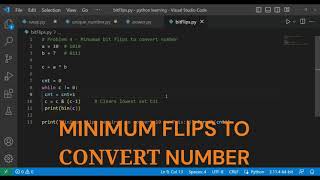 Find Minimum Flips To Convert Number In Python | Bit manipulation problem-4