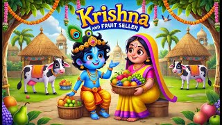 🦚Krishna and the Fruit seller |  A Story of Kindness and Miracles 🍎🍇