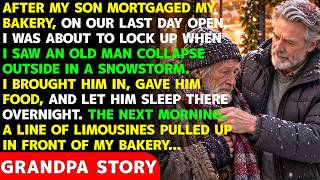 I Sheltered a Freezing Old Man Outside My Bakery — The Next Morning, Limos Filled the Street screenshot 1