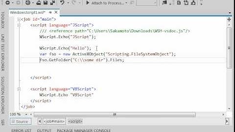 Try to using Powerful VS11 JavaScript Intellisense for WSH development.