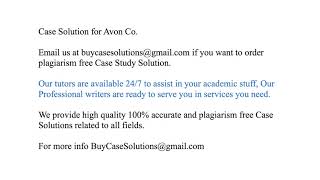 Case Solution Avon Co.