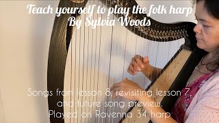 Teaching myself to play the harp - lesson 8, Ravenna 34 harp