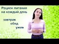 Питание для похудения.  Меню на каждый день.