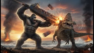 King Kong Vs Spinosaurus Epic Beach Battle Dinosaur Fight