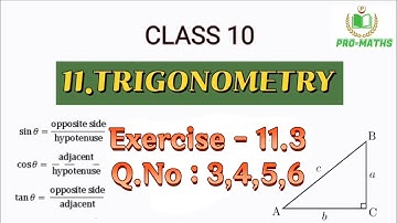 Class 10 | Chapter 11 | TRIGONOMETRY | Exercise - 11.3 | Q.No : 3,4,5,6 | TS & AP | In telugu