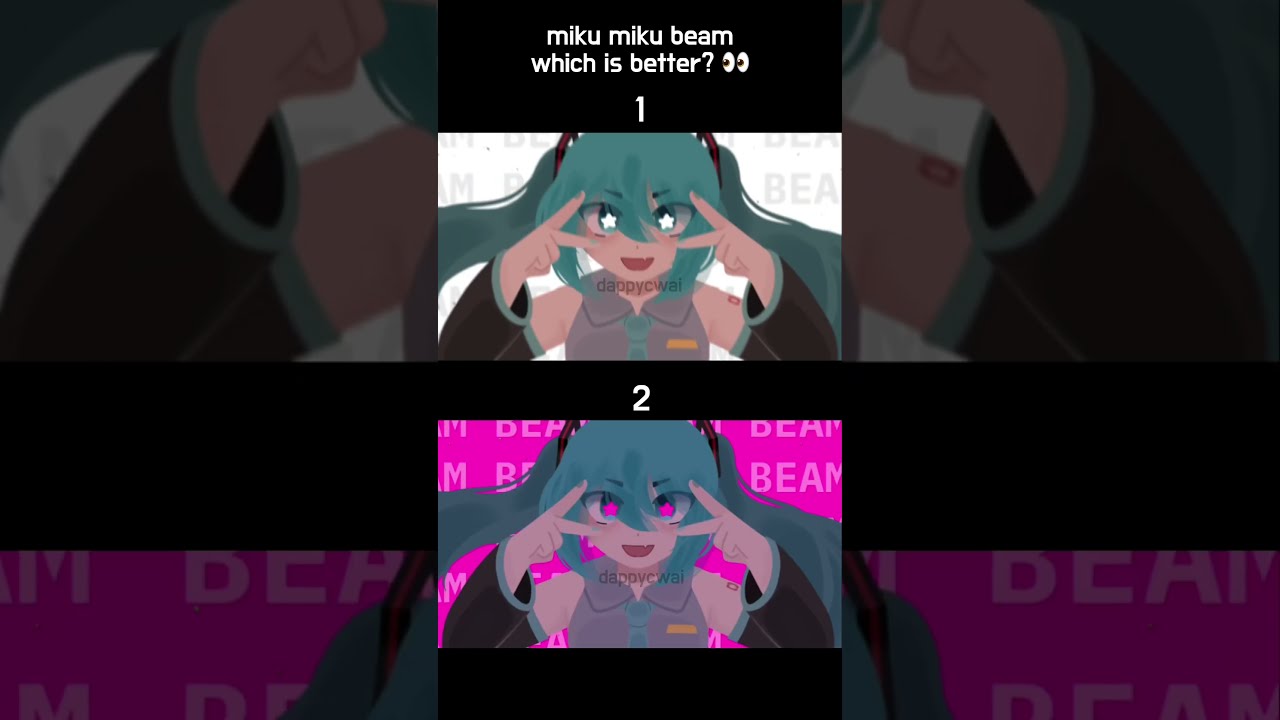 miku miku beam ‼️which is better? 👀 1 or 2? choose in the comments! #shorts #animation #fyp #trend