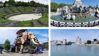 5 urboj en okcidenta Francio: Bordeaux, La Rochelle, Saintes, Rochefort, Nantes