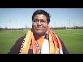 Texian Army members scarve Houston Dynamo players