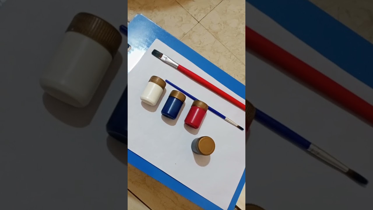 Red white and blue painting