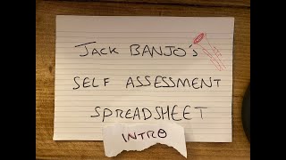 self assessment spreadsheet intro by jack banjo