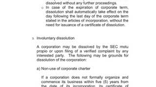 Corporation Law - Dissolution
