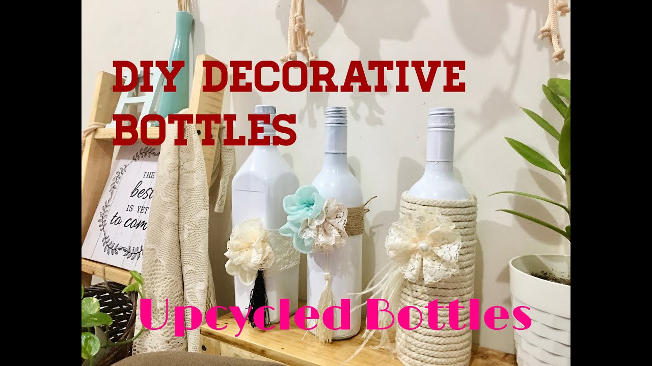 How to Recycle Wine Bottles / DIY Decorative Wine Bottles