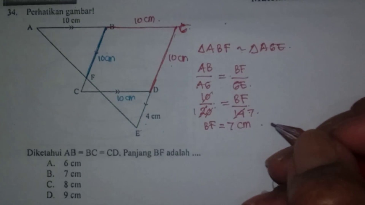 Pembahasan Soal Un Matematika Smp 2018 No 33 34 Youtube