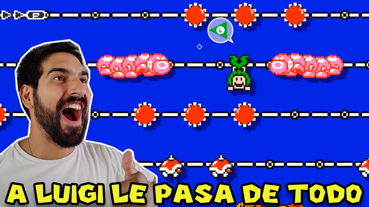 A LUIGI LE PASA DE TODO - Mario Maker 2 Desafío Experto con Pepe el Mago (#28)