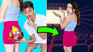 10 WEIRD Ways to Sneak Snacks into the Movies! (LIFE HACKS)