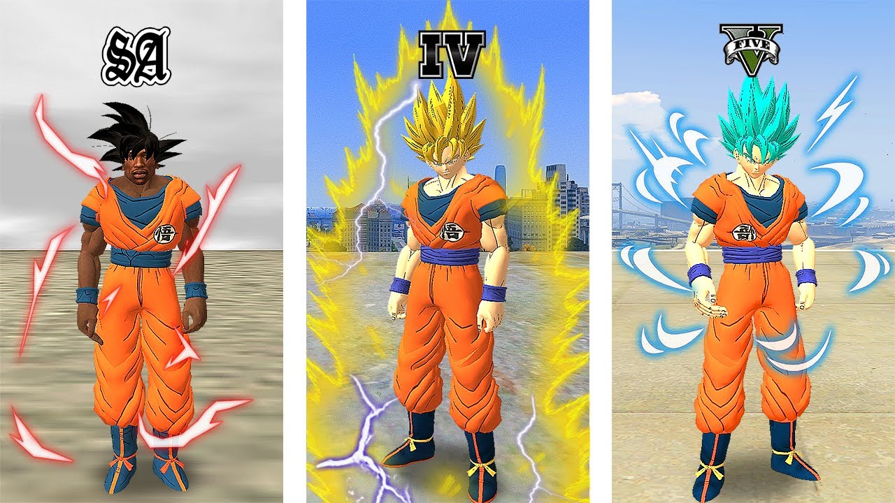 Jugando Como Goku en TODOS los GTA!