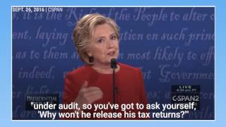 Clinton calls out Trump for not releasing his tax returns