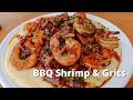 BBQ Shrimp and Grits Recipe | Grilled Shrimp and Cheese Grits on the Big Green Egg