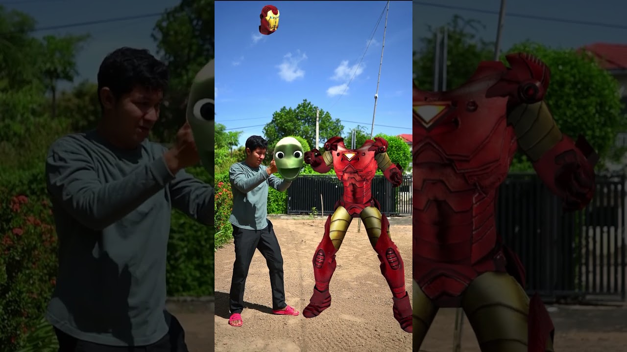 Flying body parts matching IRON MAN 