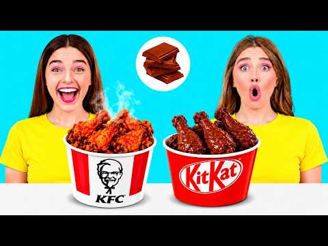Real Food vs Chocolate Food Challenge | Funny Situations in Kitchen by GoFun Challenge