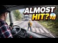 One Second of Inattention… Almost Hit a Pedestrian 😱🚛 #truck