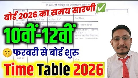 UP Board Time Table 2026 Board Exam | UP Board Scheme 2026 | Class 10th-12th Time Table 2026 UP Boar