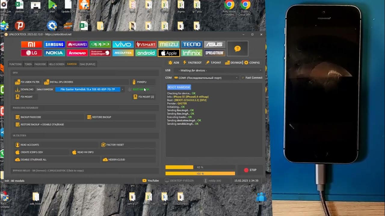 Iphone se bypass passcode with unlocktool without jailbreak ios 15 7 3