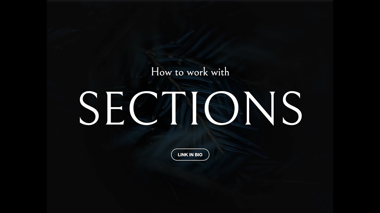How to work with Sections | Editor X - YouTube