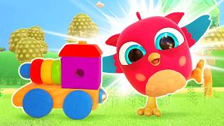 El Búho Hop Hop juega con trenes