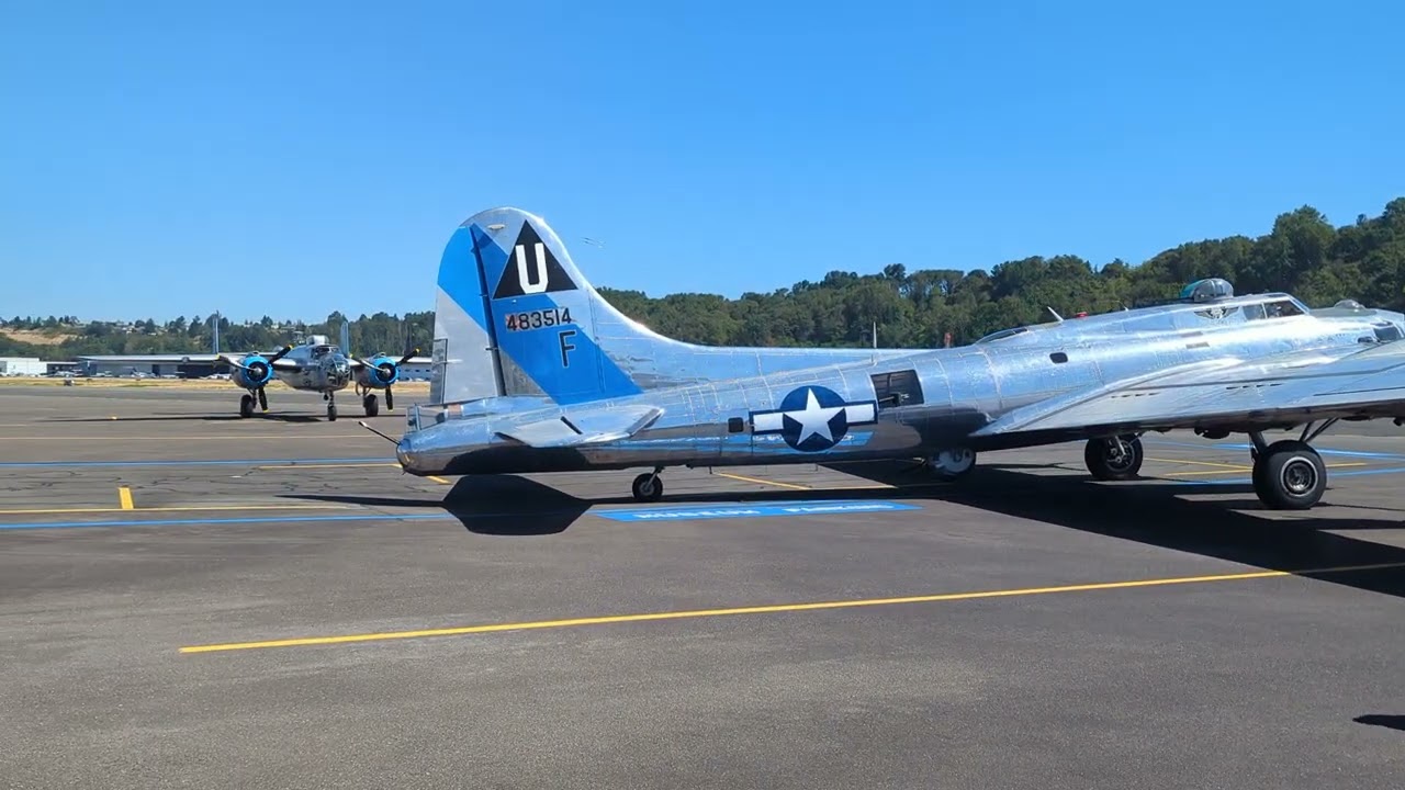 B-17 & B-25 Arrive at Boeing Field/King County Airport in Seattle, WA - 7/28/25