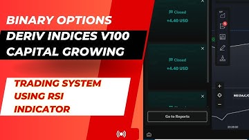 Binary Options Deriv Indices V100 Capital growing trading system Using RSI Indicator