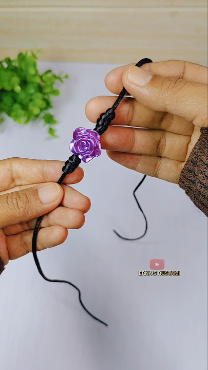 rose beads macrame bracelet tutorial|| membuat gelang tali manik bunga tutorial #macramebracelet