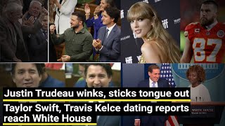 Justin Trudeau winks, sticks tongue out | Taylor Swift, Travis Kelce dating report reach White House by Amit Sengupta 53,635 views 7 months ago 7 minutes, 13 seconds