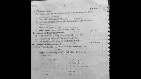 8thclass FA 3 physical science exam paper