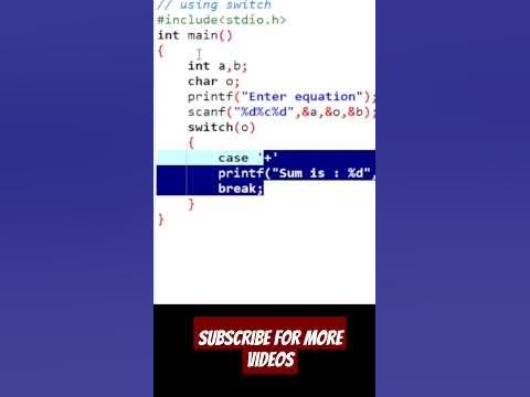 Calculator using switch case in C | switch case in c #cprogramming # ...