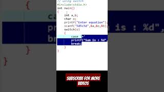Calculator using switch case in C | switch case in c #cprogramming #codingshorts