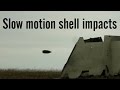 Artillery shell impacts in slow motion