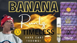 Timeless Indica Cart Review:Testing Over 85%THC! Banana Runtz Strain Madness