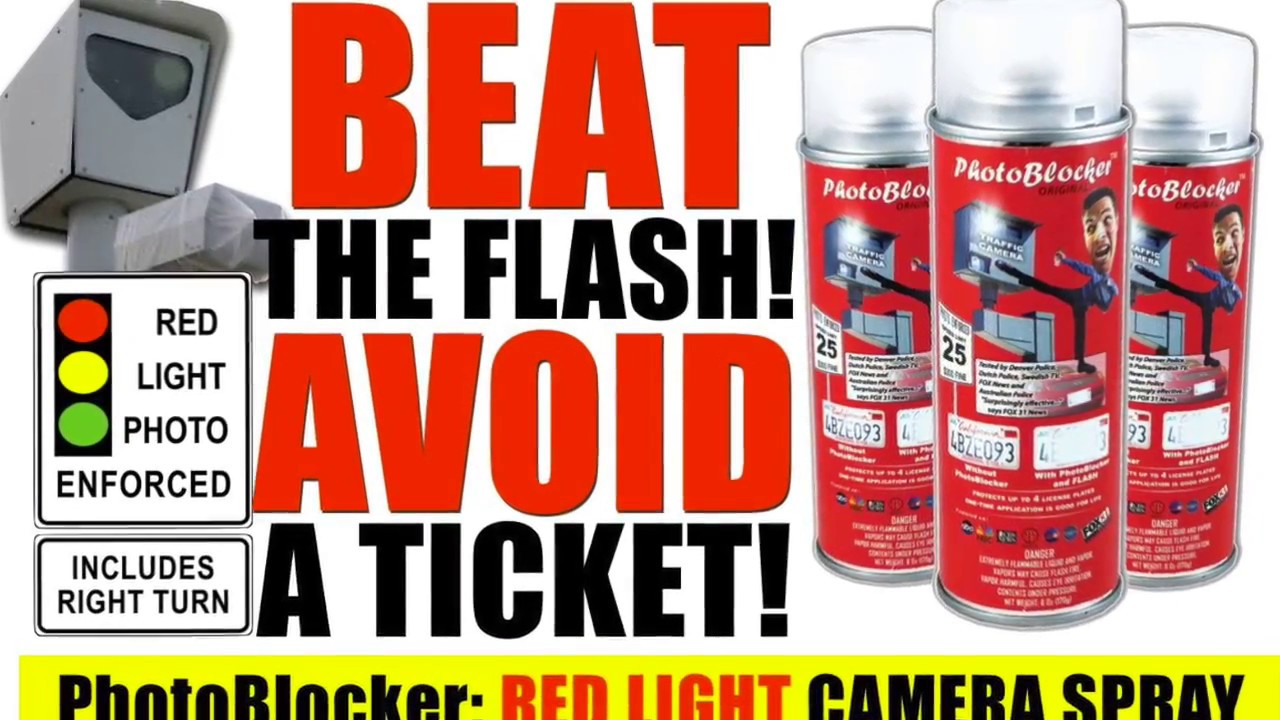 IT REALY WORKS! How to beat a red light camera tickets using Photo Blocker license  plate spray. 