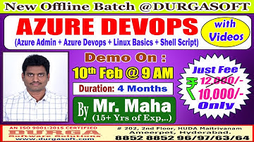 AZURE DEVOPS Offline Training @ DURGASOFT