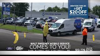 12 MOBILE VEHICLES?! Walt's Gone Bananas! Ford Mobile Service Comes to You in Cincinnati + $20 OFF!