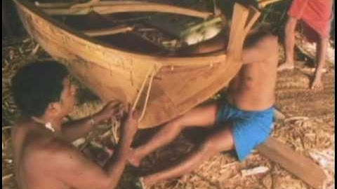 Satawal   Canoe Building Scene