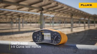 I-V Curve test menus on the Fluke SMFT-1000 Solar Multifunction PV Tester